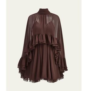 Commense Brown Layered Dress